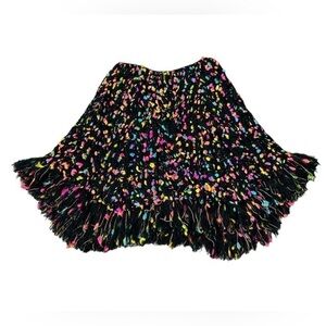 Betsey Johnson Black with Colorful Accents Poncho/ Size: L/XL / 12-14